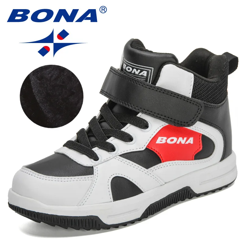 BONA 2024 New Designers Fashion Skateding Shoes Girls Boys High Top Plush Warn W - £72.15 GBP