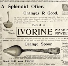 Ivorine Washing Powder 1894 Advertisement Victorian Soap Orange Spoon DW... - $24.99