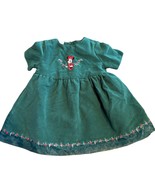 Disney Store Minnie Mouse Embroidered Green Velvet Vintage Holiday Dress... - $24.00