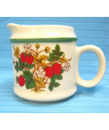 Creamer Pitcher Ceramic Bright Strawberry Design Country Kitchen Red Gre... - £19.77 GBP