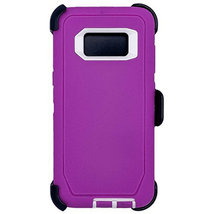 For Samsung S8 Heavy Duty Case w/ Clip PURPLE/WHITE - £5.31 GBP