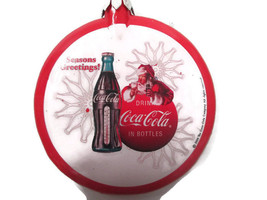 Coca-Cola Santa Thermometer Bottle Christmas Ornament &quot;Season&#39;s Greetings&quot; - £3.15 GBP