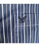 American Eagle Button Shirt Mens 2XL XXL Blue Striped Vintage Fit Long S... - £5.23 GBP