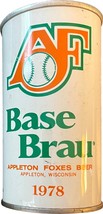 Base Brau Beer 1978 Can, Appleton Foxes, Baseball Wisconsin Basebrau, ta... - $4.99