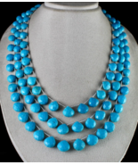 Blue Magnesite Turquoise Beaded Drop 3 Line 916 Carats Gemstone Fashion ... - $10,833.91 MXN