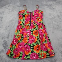 Shes Cool Dress Womens L Multicolor Sundress Floral Padded Bra Adjustable Strap - £20.18 GBP