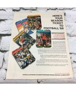 Vintage 1968 Sports Illustrated Magazine Football Advertising Art Print Ad  - $9.89