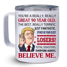 NAHOTICQ 90th Birthday Tumbler Mug 12oz Gift for Men Women - $233.31 MXN NAHOTICQ 90th Birthday Tumbler Mug 12oz Gift for Men Women - $233.31 MXN