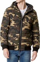 Levi&#39;s Mens Stretch Polyester Quilted Puffer Hoodie Jacket Camouflage Camo Small - £105.70 GBP