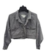 Calvin Klein Sport Y2K Gingham Cropped Shirt Jacket Navy Blue White Size... - $159.99