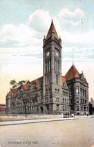 Cincinnati Ohio City Hall~Trolley~Leighton #7872 Published Postcard 1912 - £4.87 GBP