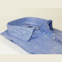 Mens Ciazzo Turkey 100% Linen Breathable Shirt Short Sleeves #Linen 33 Dark Blue image 3