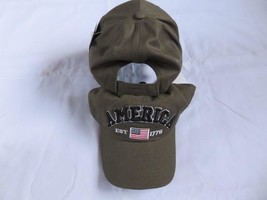 American Usa#1 1776 Trump 2024 Olive Drab Green Hat Cap (Premium Cotton) - $23.99