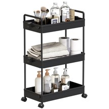 Rolling Storage Cart, 3 Tier Utility Cart Mobile Slide Out Organizer, Bathroom S - £31.96 GBP