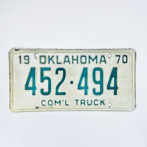 1970 United States Oklahoma Commercial Truck License Plate 452-494 - £14.51 GBP