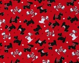 Cotton Scotties Scottish Terriers Dogs Hearts Red Fabric Print by Yard D... - $17.88 CAD