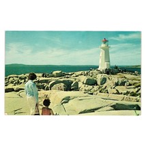Vintage Postcard Lighthouse Peggys Cove Nova Scotia Canada Coastline Margaret&#39;s - £5.43 GBP