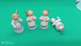 4 Vintage Angelic figurines wooden Weha Kunst - £18.96 GBP