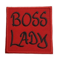 Boss Lady Biker Funny Grunge Embroidered Sew/Iron-On Patch Hook &amp; Loop - £6.63 GBP+