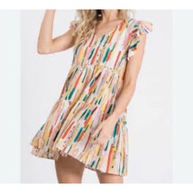 Ces Femme Women’s Babydoll A-line Dress Size Small Boho Spring Cotton Ca... - $17.82