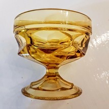 Anchor Hocking Fairfield Amber Glass Low Sherbet Mcm Goblet Stemware Sherbert - £9.46 GBP