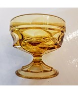 ANCHOR HOCKING Fairfield Amber Glass Low Sherbet MCM GOBLET STEMWARE She... - £9.49 GBP