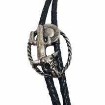 Bolo Tie Vintage STEER SKULL bull horns cow W/ Cactus - £18.78 GBP