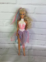 VTG 90s Mattel Twist N Turn Barbie Doll Blonde Crimped Hair Blue Eyes and Outfit - £8.30 GBP