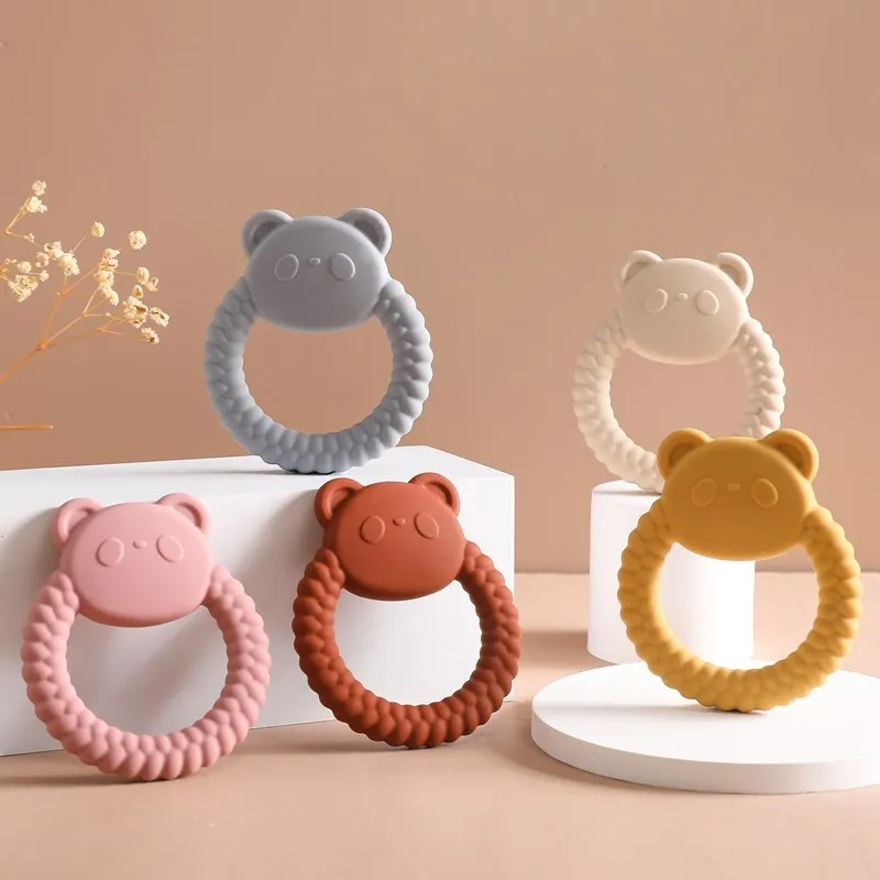 Cute Animal Silicone Teether for Baby Cartoon Bear Shape Feeding Teething - £8.16 GBP+
