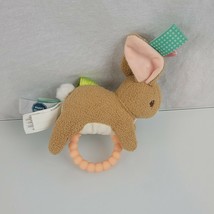 Mary Meyer Taggies Harmony Bunny 6&quot; Baby Teether Rattle Teething Ring Plush Toy - £15.73 GBP
