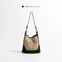  2 pcs set straw woven hobo shoulder bag with clutch purses handmade luxury brand beach thumb200