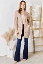 Hailey &amp; Co Mocha Cable-Knit Pocketed Cardigan - £28.04 GBP