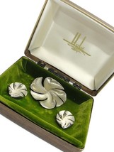 Hobe Silver Tone Matching Brooch Pin an Clip Earrings Jewelry Set Vtg Signed IOB - £193.30 GBP