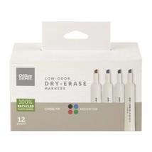 Office Depot Low-Odor Dry-Erase Markers  Chisel Point  Assorted  Pack Of 12 - $14.92 CAD