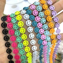 10Pcs NEW!!! Happy Face Smiling Brass Enamel Colorful Link Chain Bracelet for wo - £41.16 GBP