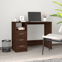 Desk with Drawers Brown Oak 102x50x76 cm Engineered Wood - £47.63 GBP