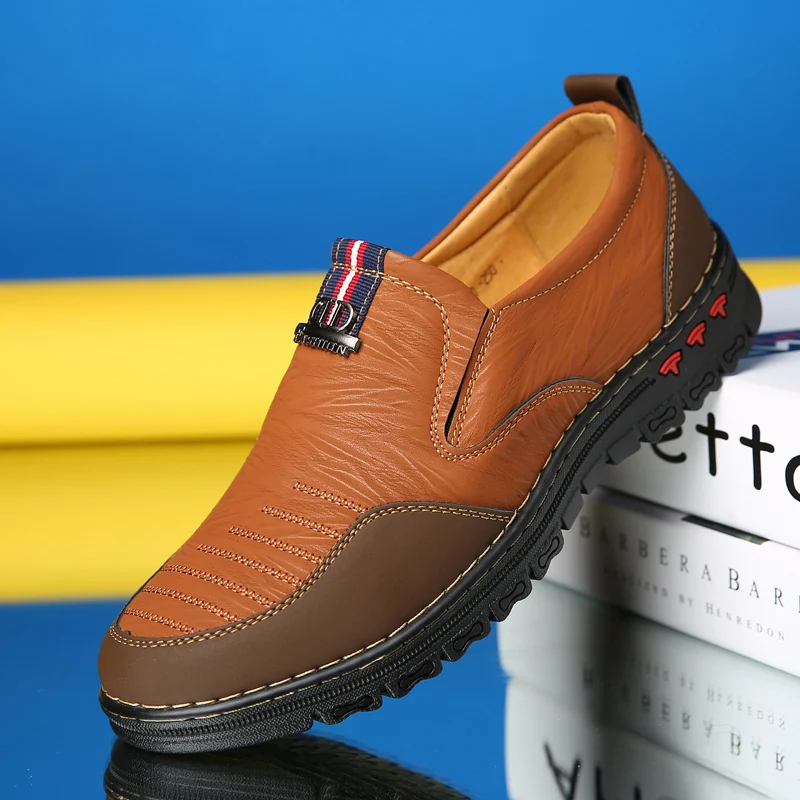 Men Shoes Casual Leather Italian Breathable Moccasins Designer Shoes Men... - £36.60 GBP