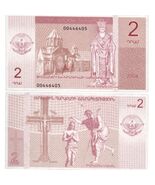 2004 Armenia 2 Dram  Banknote Cathedral &amp; Baptism Artwork Collectible UNC - $4.93 CAD