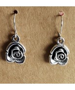 Handcrafted ~ 1&quot; Dangle Earring ~ Silver Flower ~ Drop ~ Pierced Earring... - £11.76 GBP