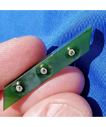 Antique Deco Jade Diamond Bar Pin 9k Gold Elegant Sophisticated Victorian Brooch - $1,610.25