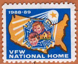 Us 1988-89 Very Fine Mint Local Cinderella Stamp &quot; Vfw National Home &quot; - £0.86 GBP