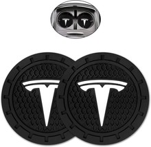 2Pcs Silicone Non-Slip Car Cup Holder Coasters for Tesla Model 3 Model Y... - £15.14 GBP