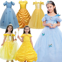 Girls Kids Beauty &amp; the Beast Princess Belle Fancy Dress Cosplay Costume Outfit- - £12.04 GBP