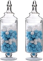 Livejun Glass Apothecary Jars Clear Elegant Storage Jar Decorative Candy Buffet - £31.31 GBP