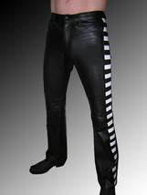 Genuine Trousers Biker Stylish Black Designer Soft Lambskin Leather Pants Men - £87.04 GBP+