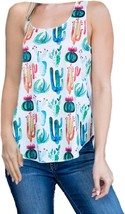 All Over Cactus Print Tank Top T Shirt Print Casual Light Weight Tee Womens - $18.88