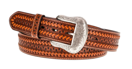 Twisted X Western Cowboy Ranger Tooled Leather Whip Stitch Serpentine Size 46 - £33.45 GBP