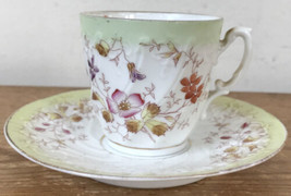 Vintage Antique Victorian Fine Bone China Floral Porcelain Tea Cup &amp; Saucer - $39.99