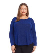 Karen Kane Womens Plus Size Metallic Knit Shirttail Top, Size OX - $67.26