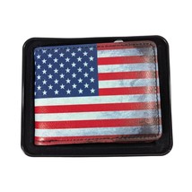 Buckle Down Men&#39;s Wallet American Flag Bilfold Design Tin Box Polyuretha... - $28.97
